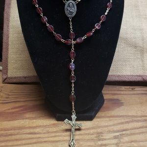 Vintage Rosary Saint Theresa beads crucifix cross